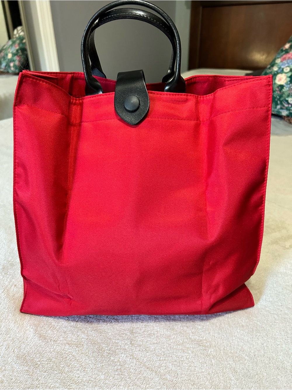 FFI Fatta Fabrica Italiana Minimalist Tote VTG Vibrant Red Foldable Top Handle